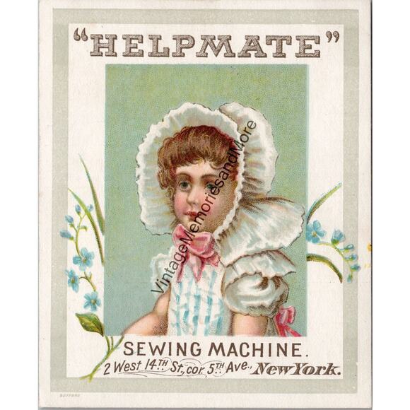 Vintage Helpmate Sewing Machine Advertising Trade Card PB23 - Picture 1 of 2